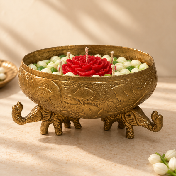 FLORAL UTSAV ELEPHANT CANDLE