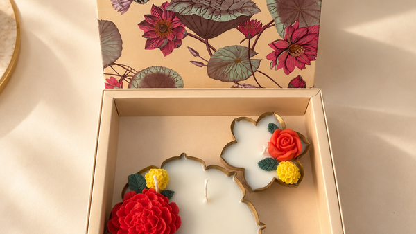 GULBAHAR – FLORAL URLI CANDLE SET