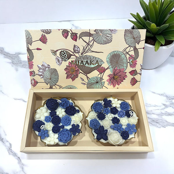 TIMELESS URLI GIFT BOX - SET OF 2 BLUE CANDLE