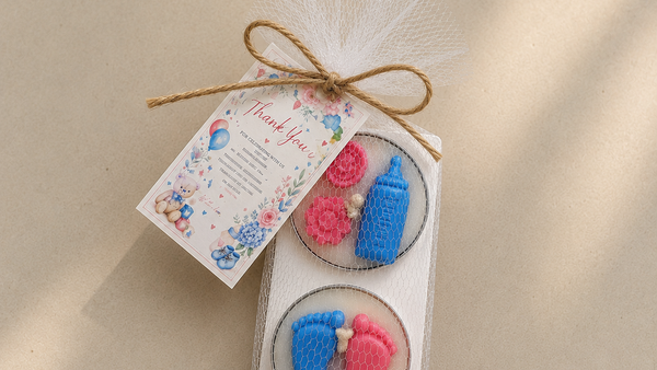 TINY BABY TEA LIGHT CANDLE - SET OF 2 NET PACKAGING
