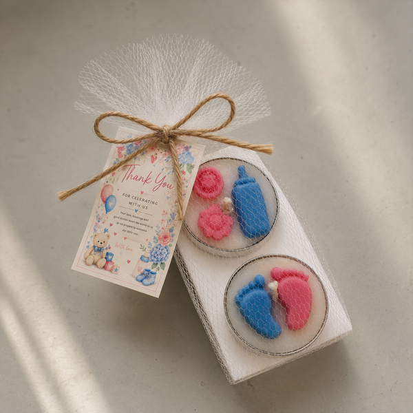 TINY BABY TEA LIGHT CANDLE - SET OF 2 NET PACKAGING
