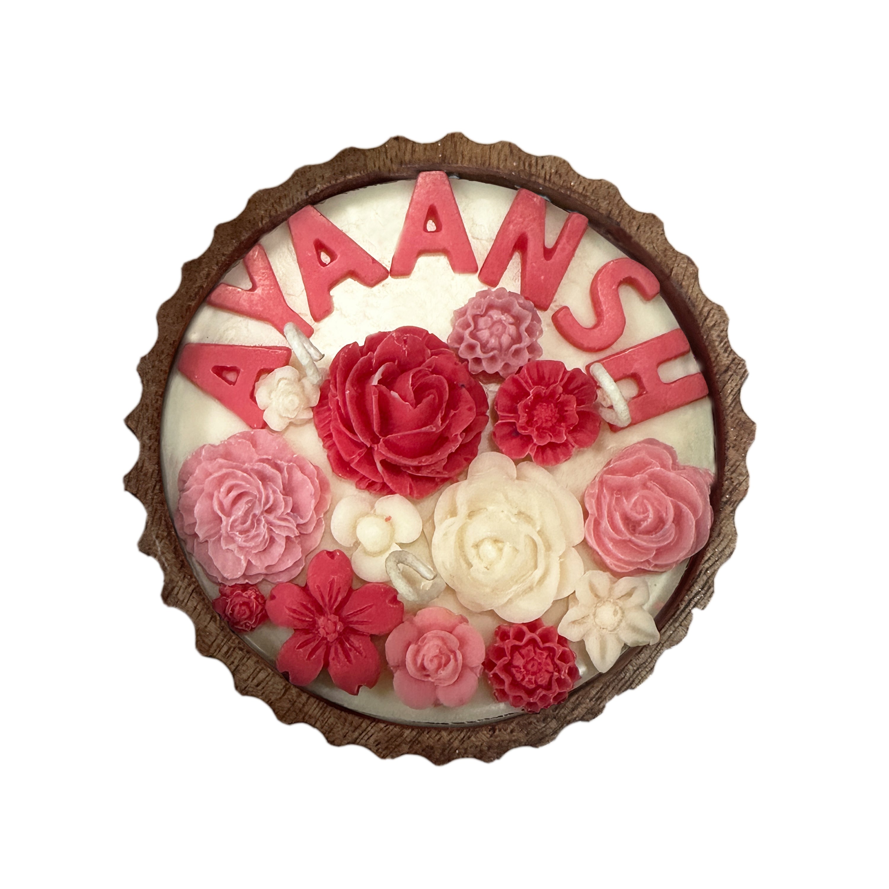 CUSTOMISED NAME VINTAGE ROOTS CANDLE - PINK COLOUR