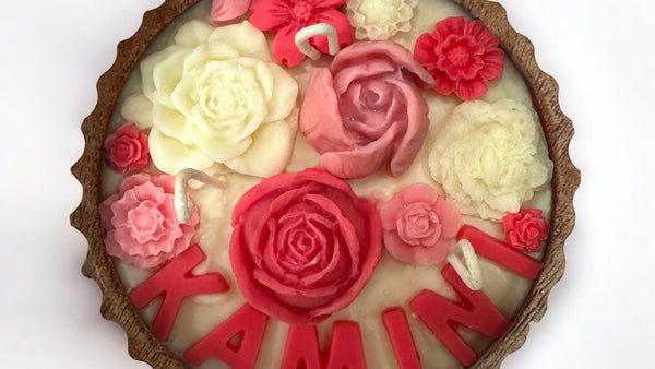 CUSTOMISED NAME VINTAGE ROOTS CANDLE - PINK COLOUR
