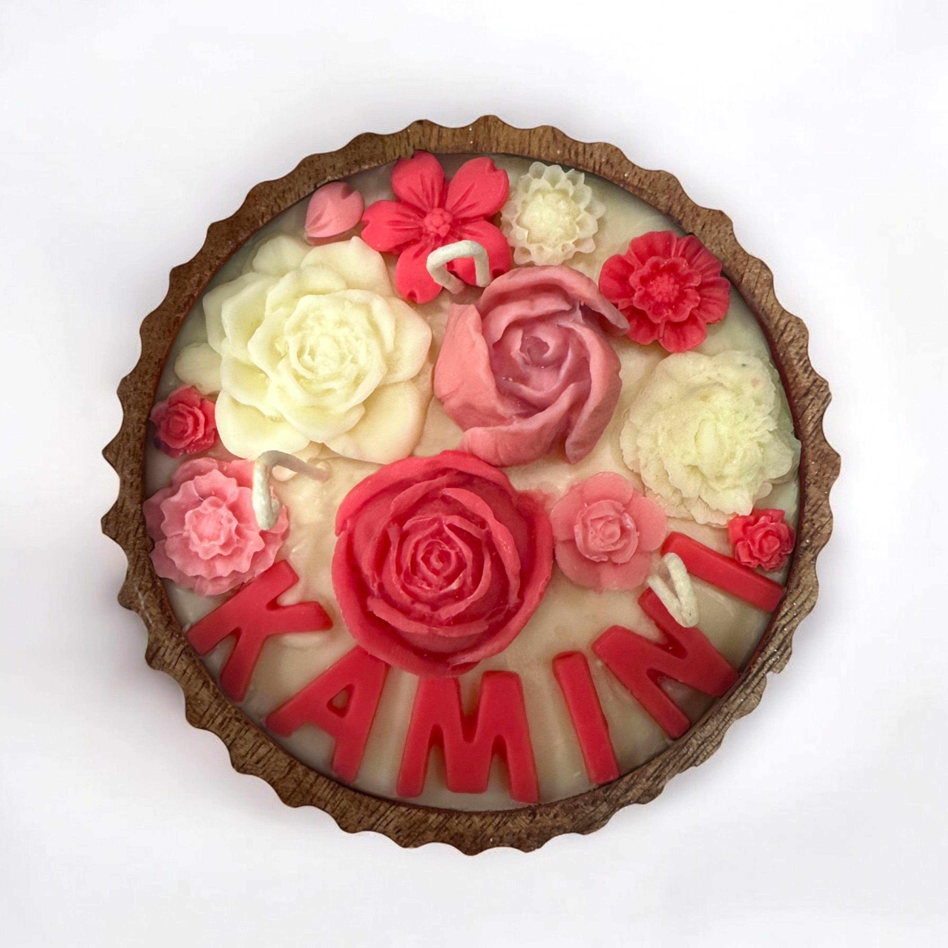 CUSTOMISED NAME VINTAGE ROOTS CANDLE - PINK COLOUR