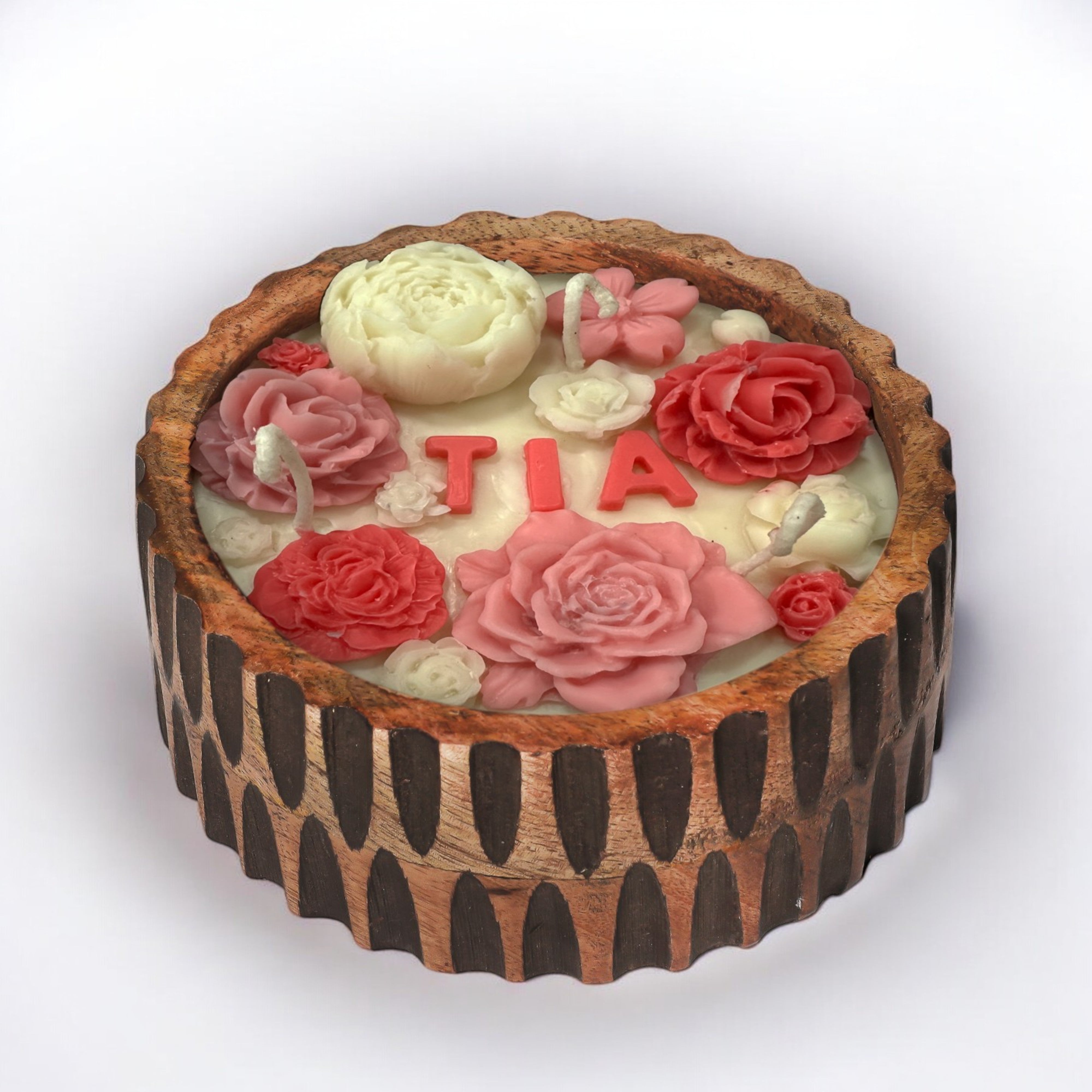 CUSTOMISED NAME VINTAGE ROOTS CANDLE - PINK COLOUR