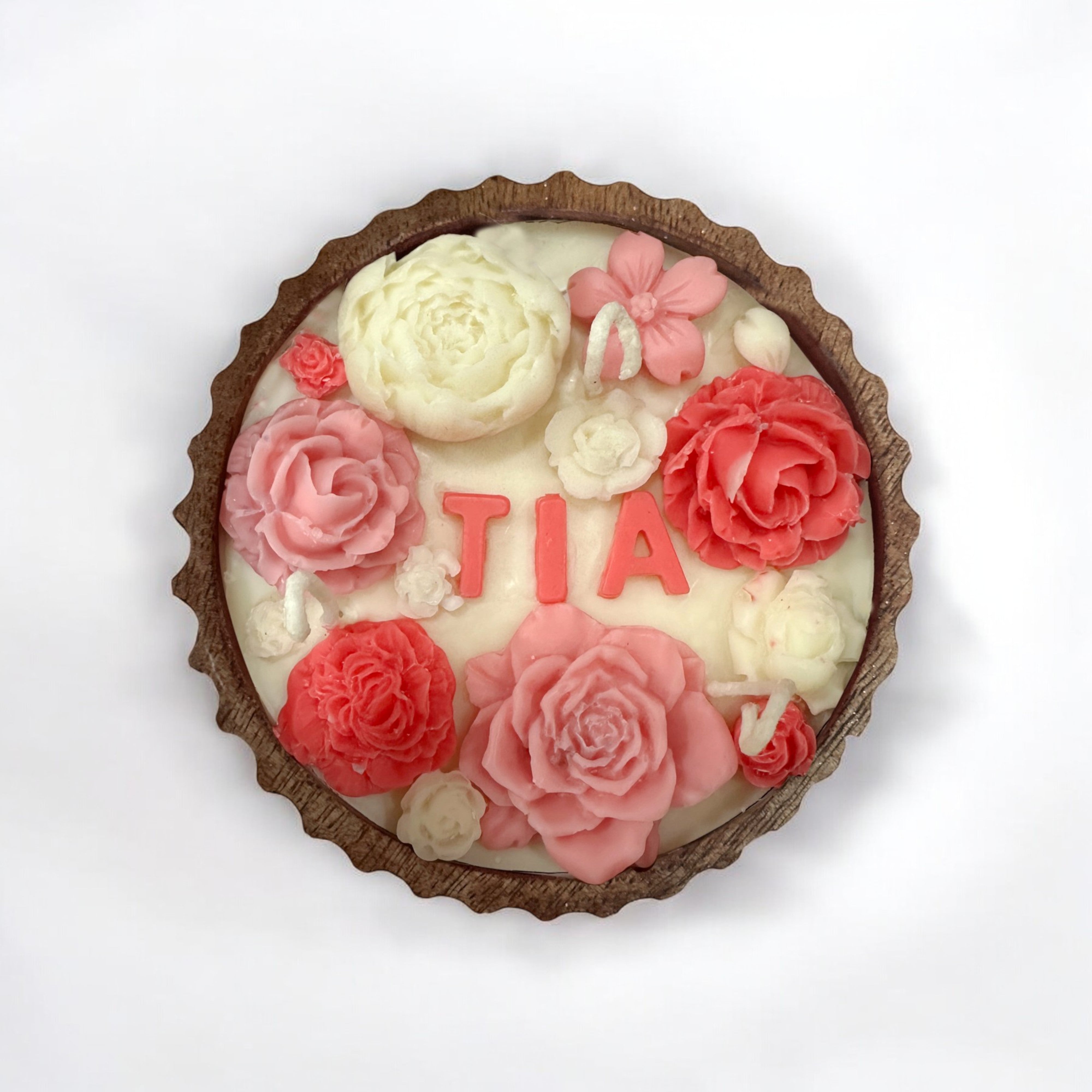 CUSTOMISED NAME VINTAGE ROOTS CANDLE - PINK COLOUR