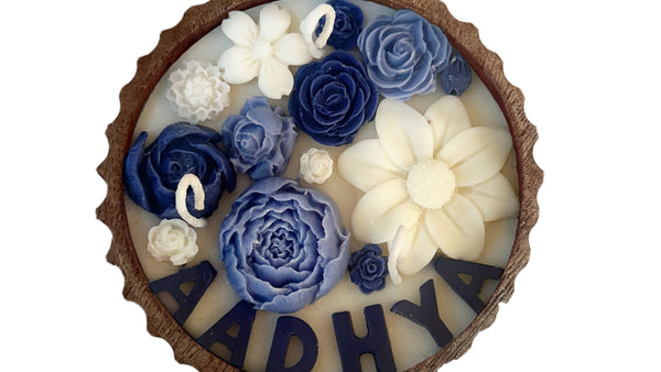 CUSTOMISED NAME VINTAGE ROOTS CANDLE - LAVENDER COLOUR