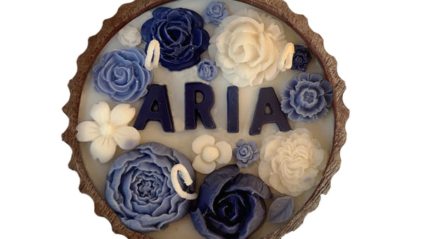 CUSTOMISED NAME VINTAGE ROOTS CANDLE - LAVENDER COLOUR