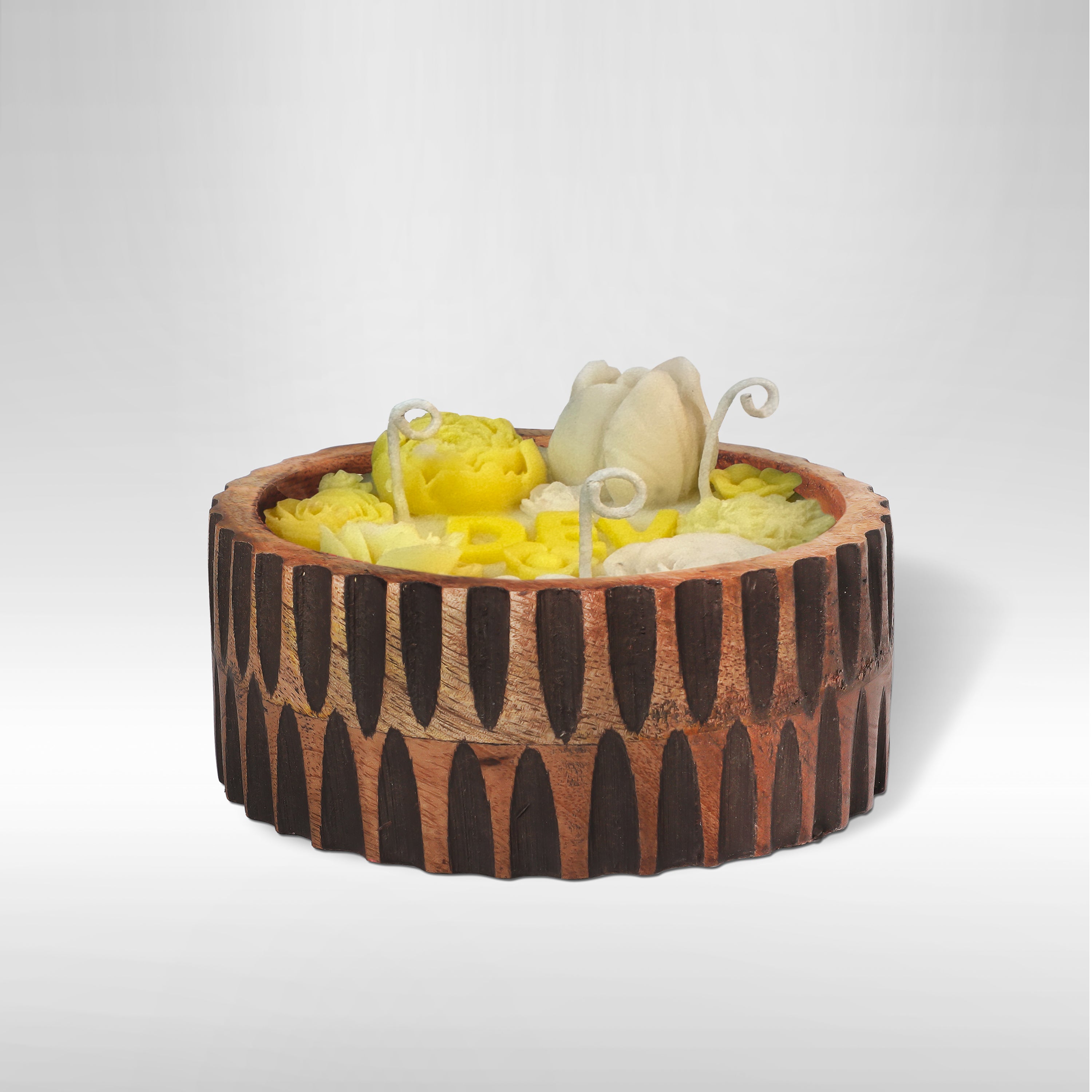 CUSTOMISED NAME VINTAGE ROOTS CANDLE - YELLOW COLOUR