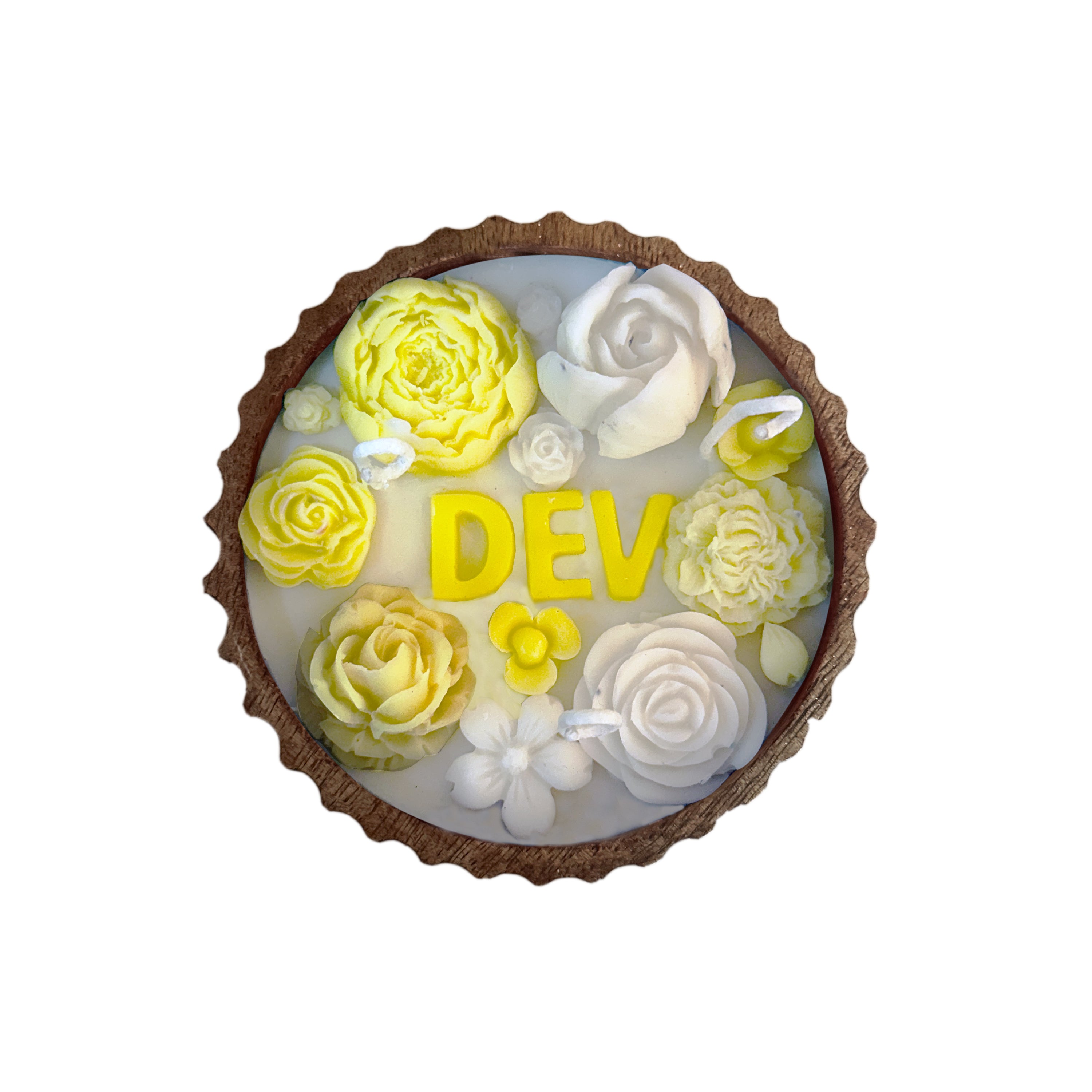 CUSTOMISED NAME VINTAGE ROOTS CANDLE - YELLOW COLOUR
