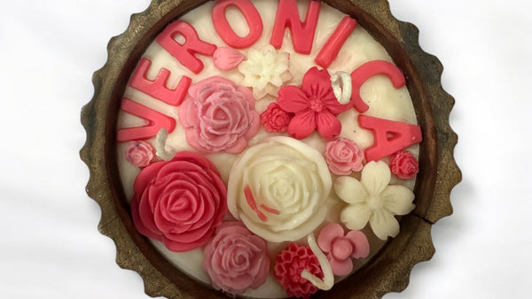CUSTOMISED NAME VINTAGE ROOTS CANDLE - PINK COLOUR