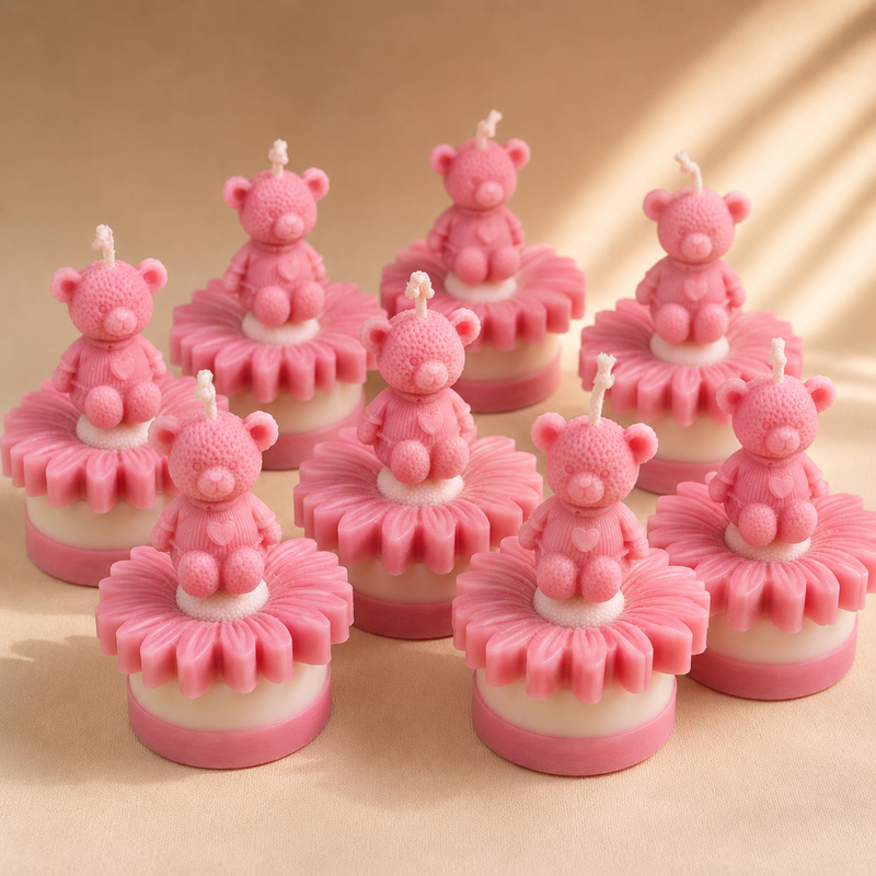 BLOOMING TEDDY BEAR CANDLE