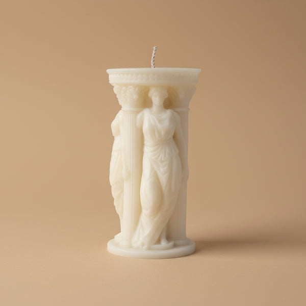 CARYATID MUSE PILLAR CANDLE