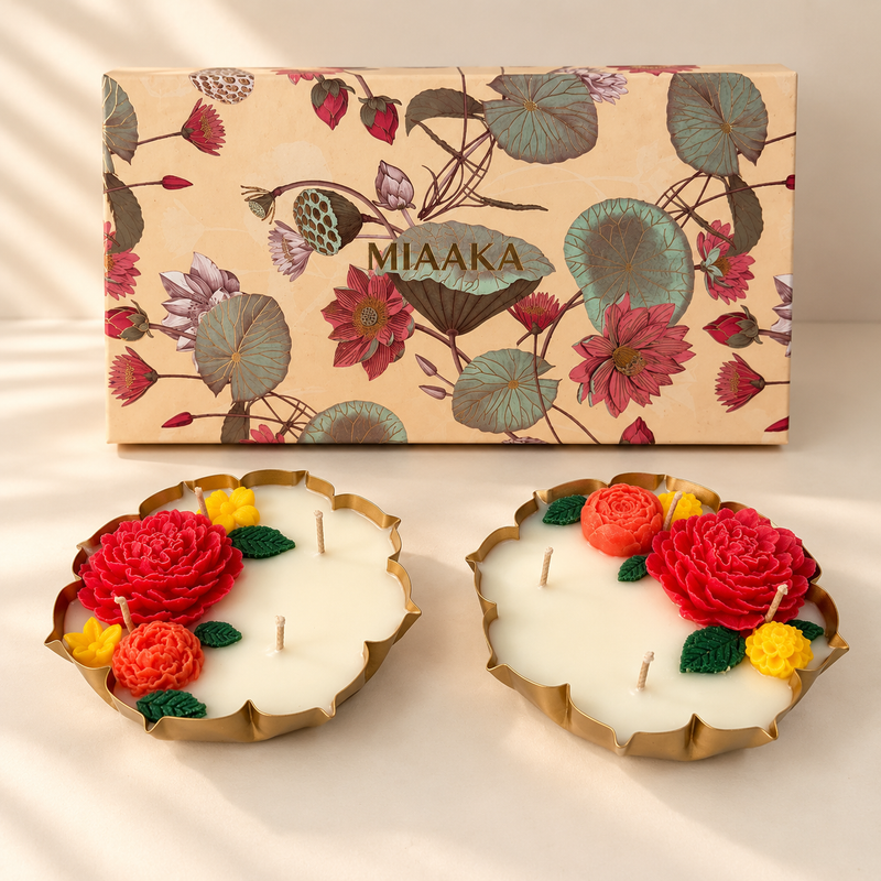 FLORAL SYMPHONY URLI CANDLE - SET OF 2