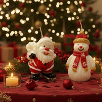SANTA CLAUS AND SNOWMAN CANDLE - FESTIVE FRIENDS SET