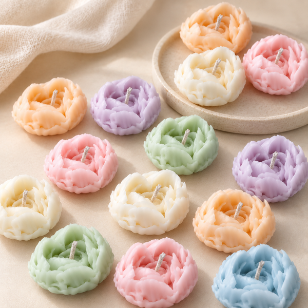 HEART ROSE FLOWER CANDLE