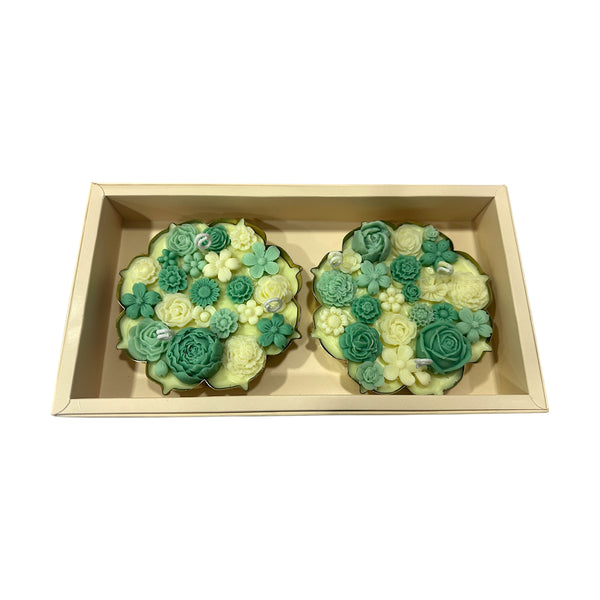TIMELESS URLI GIFT BOX - SET OF 2 GREEN CANDLE