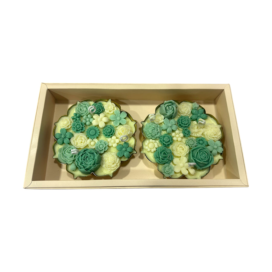 TIMELESS URLI GIFT BOX - SET OF 2 GREEN CANDLE