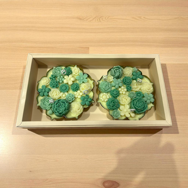 TIMELESS URLI GIFT BOX - SET OF 2 GREEN CANDLE