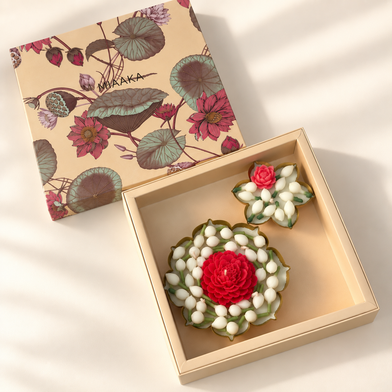 KATCHI KALI – MOGRA BLOOM CANDLE SET