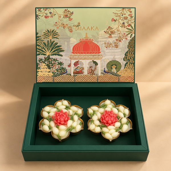 LOTUS & MOGRA GLOW CANDLE SET OF 2