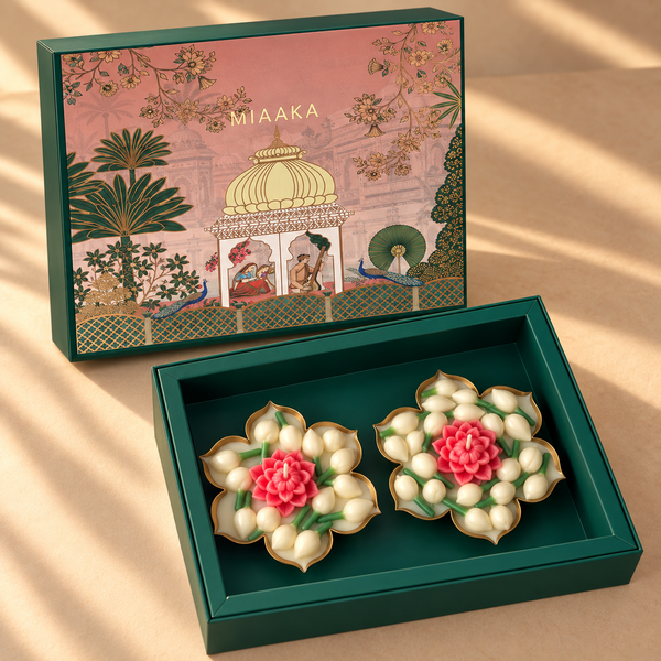 LOTUS & MOGRA GLOW CANDLE SET OF 2