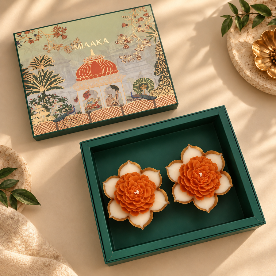 MARIGOLD BLOOM URLI CANDLE – SET OF 2