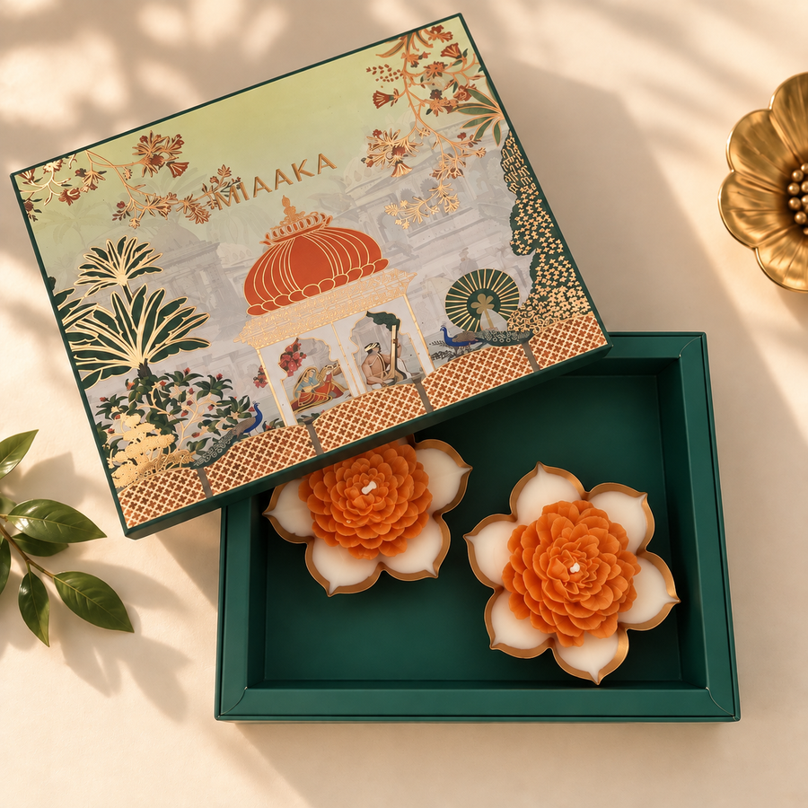 MARIGOLD BLOOM URLI CANDLE – SET OF 2