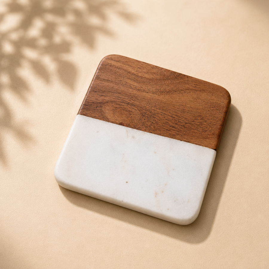 Marble & Walnut Coasters