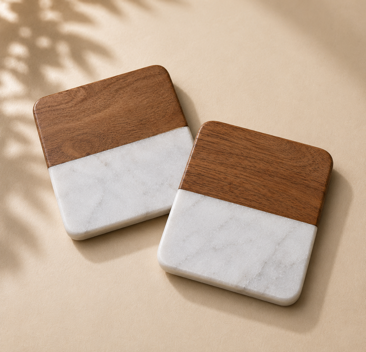 Marble & Walnut Coasters
