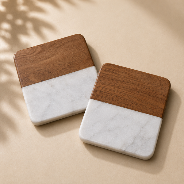 Marble & Walnut Coasters