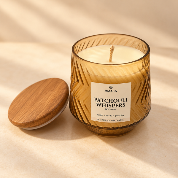 PATCHOULI WHISPERS – AMBER GLOW CANDLE