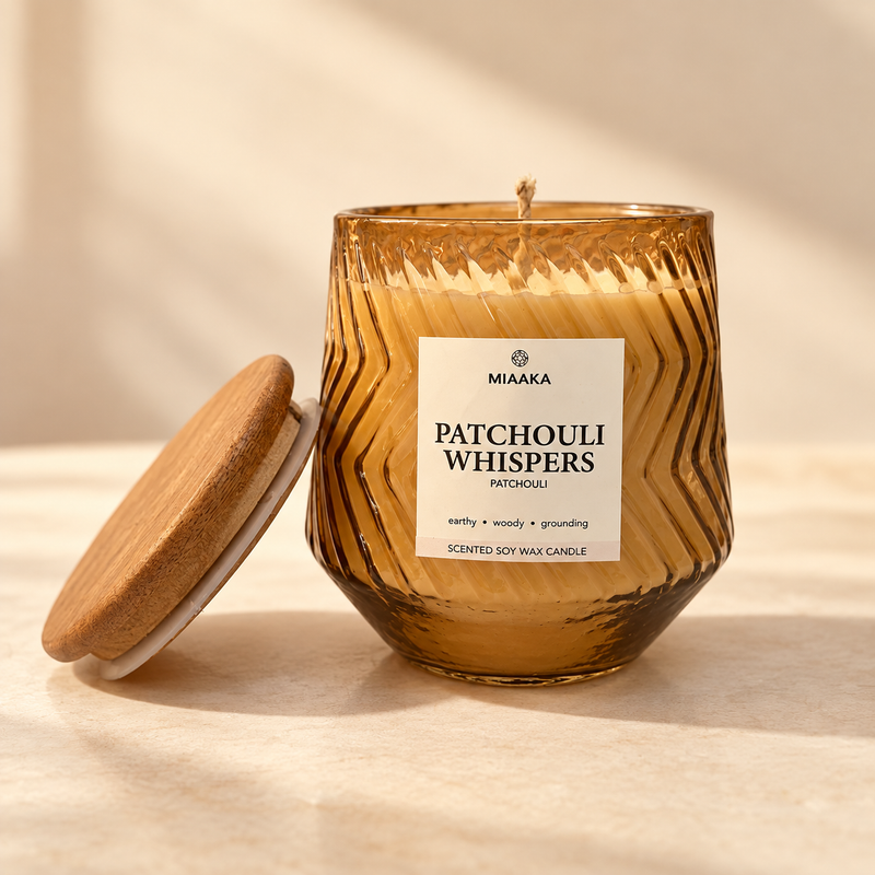 PATCHOULI WHISPERS – AMBER GLOW CANDLE