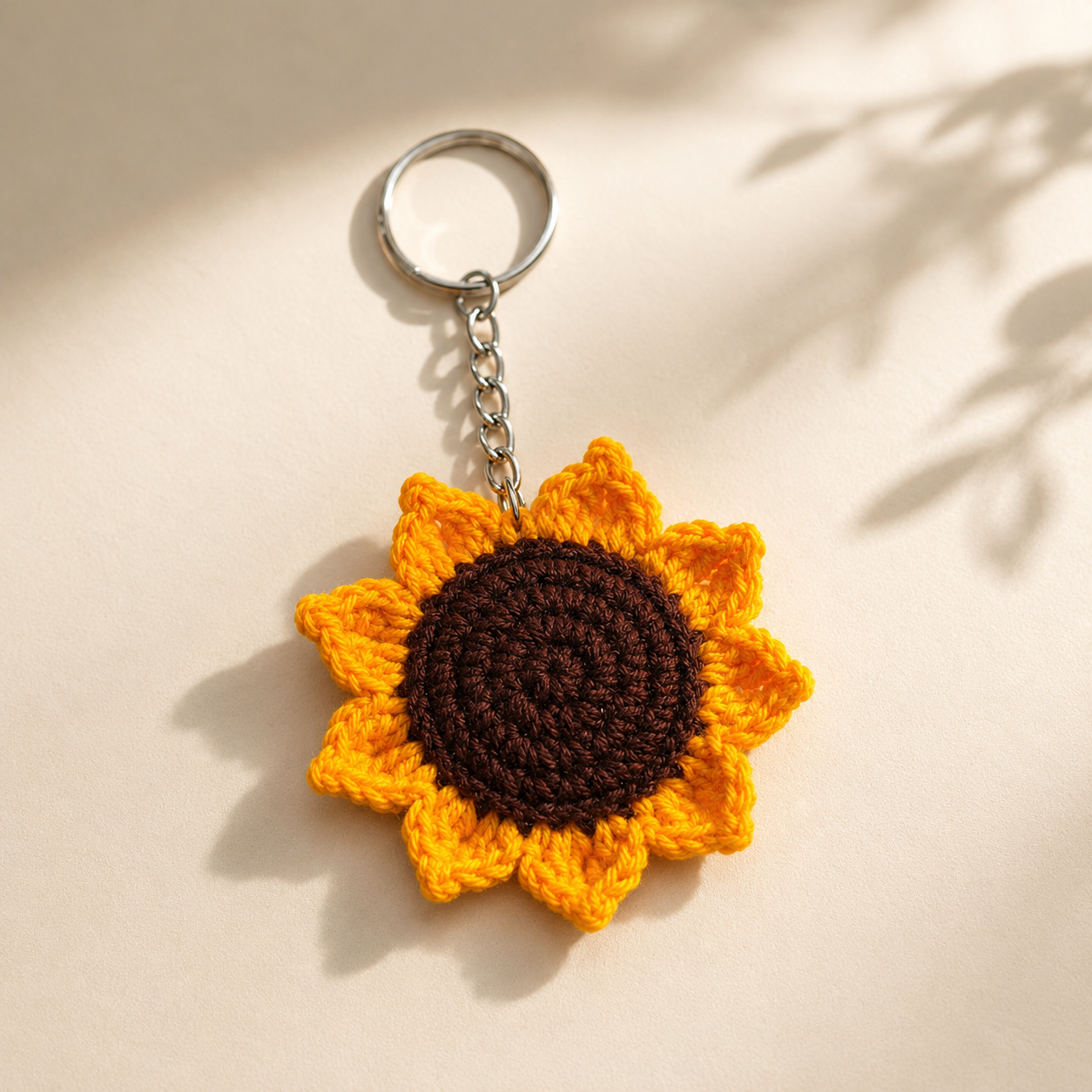 Sunflower Crochet Keychain