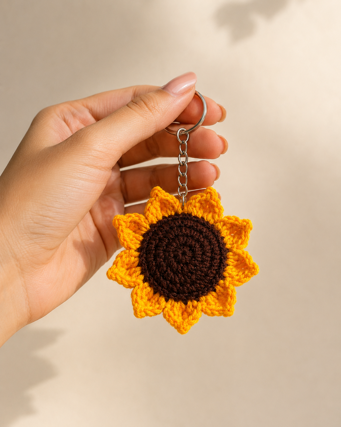 Sunflower Crochet Keychain