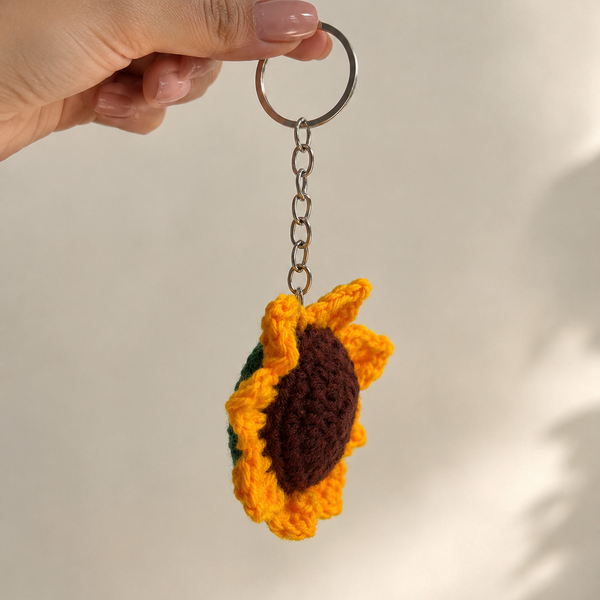 Sunflower Crochet Keychain