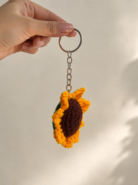 Sunflower Crochet Keychain