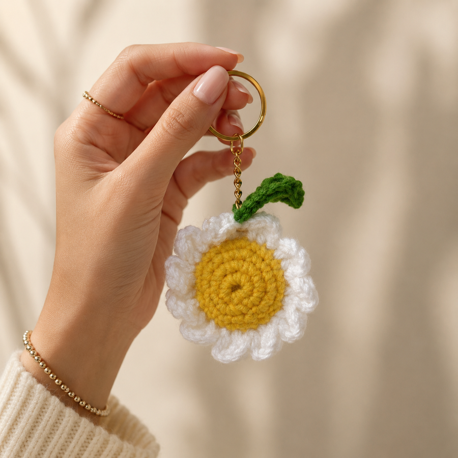 Sunshine Crochet Keychain