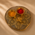 Shubh Ganesh Agate Haldi Kumkum Plate