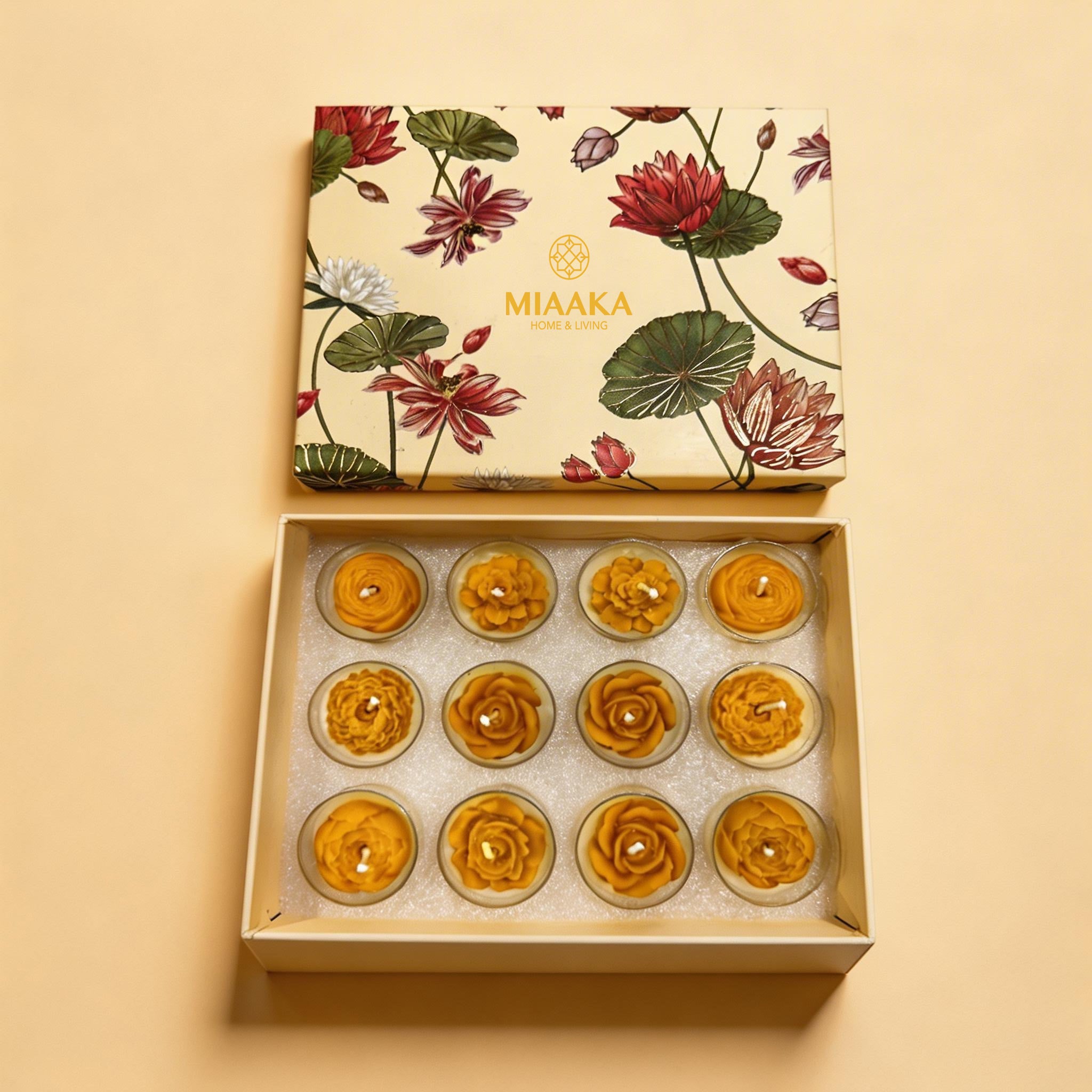 AMBER MARIGOLD TEALIGHT - SET OF 12