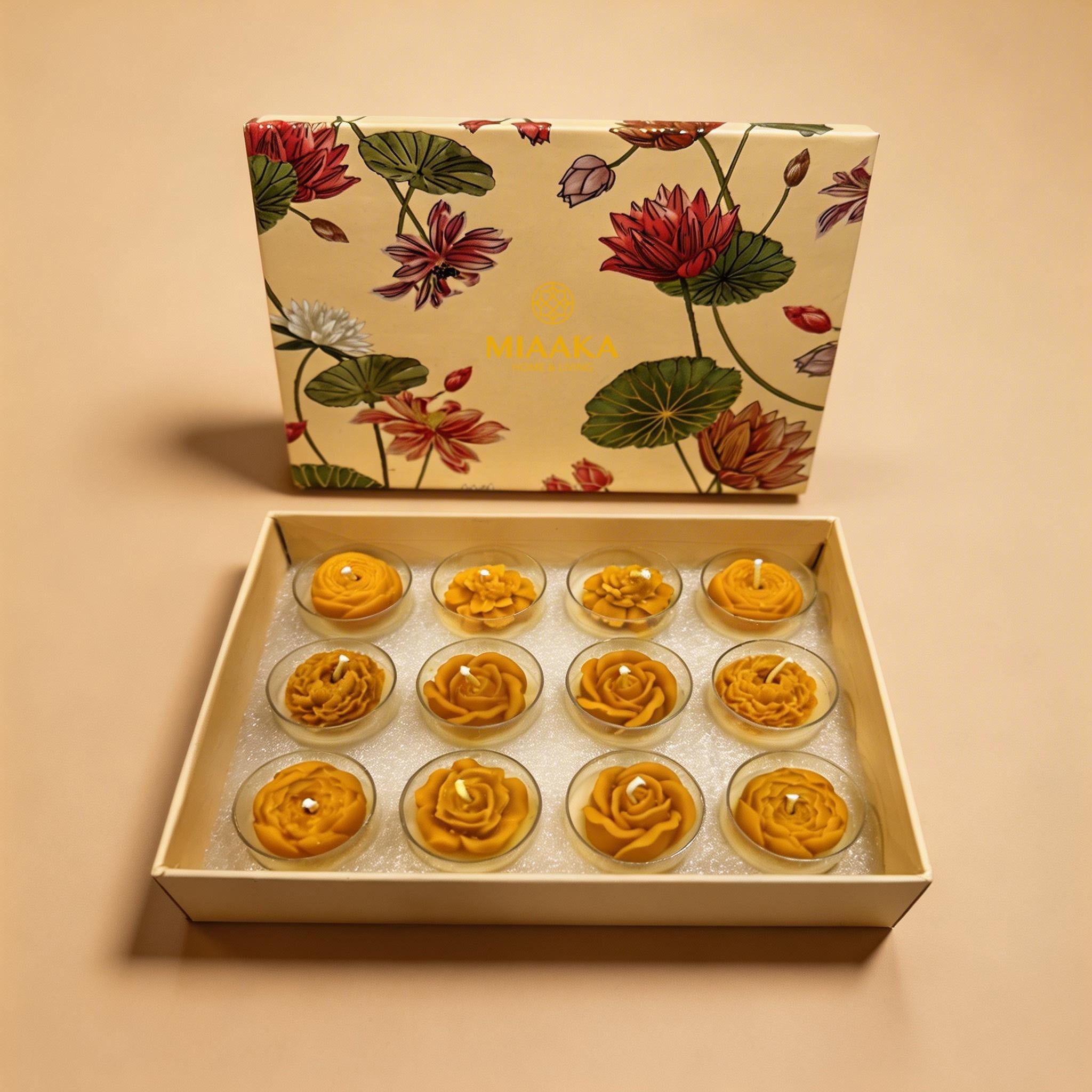 AMBER MARIGOLD TEALIGHT - SET OF 12