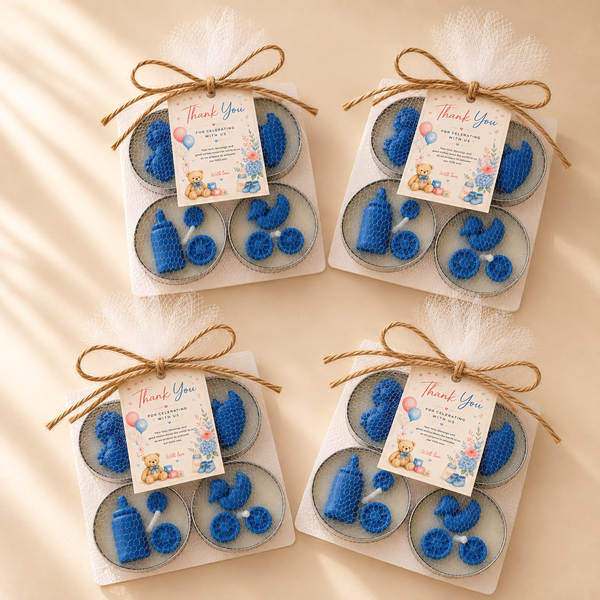 Welcome Baby Boy - Pack of 4 Tealight Candles