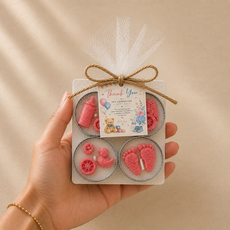 Welcome Baby Girl - Pack of 4 Tealight Candles