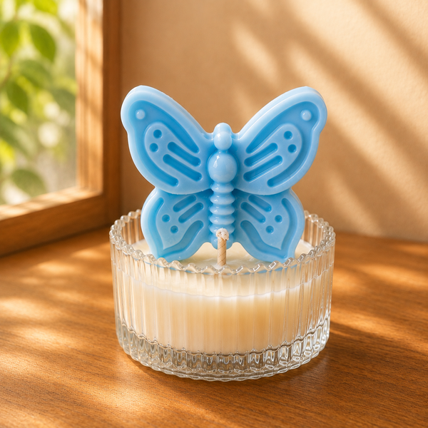 BUTTERFLY BLUSH CANDLE - BLUE