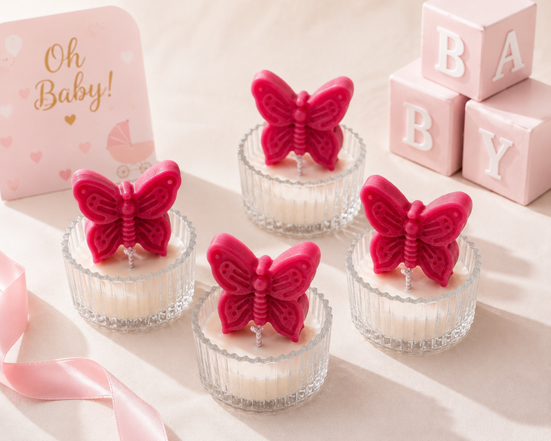 BUTTERFLY BLUSH CANDLE - PINK
