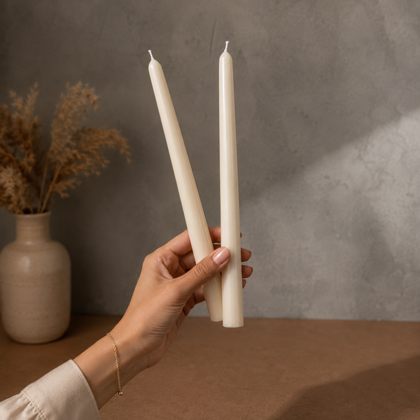 CLASSIC TAPER SOY WAX CANDLE - IVORY - SET OF 2