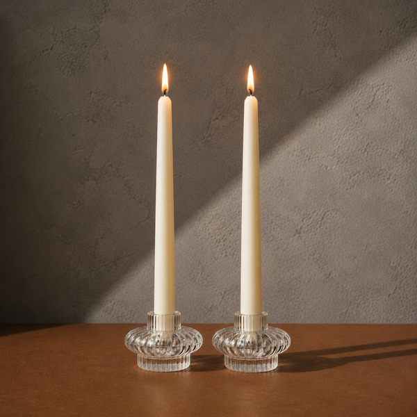 CLASSIC TAPER SOY WAX CANDLE - IVORY - SET OF 2