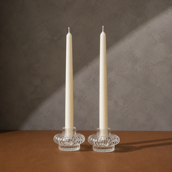 CLASSIC TAPER SOY WAX CANDLE - IVORY - SET OF 2