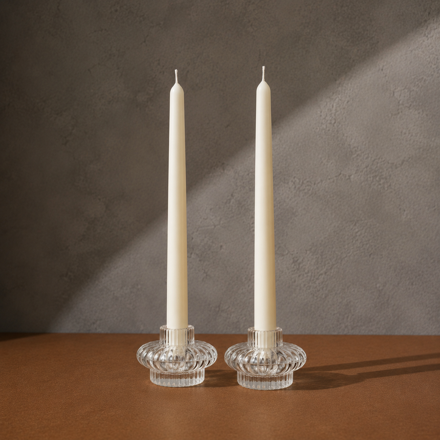 CLASSIC TAPER SOY WAX CANDLE - IVORY - SET OF 2