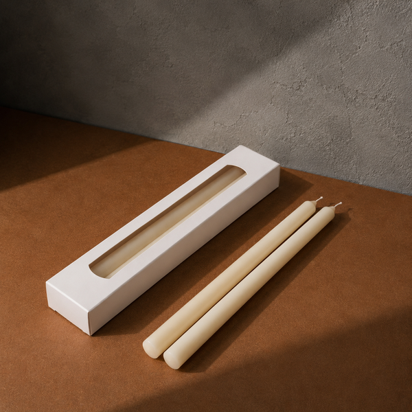 CLASSIC TAPER SOY WAX CANDLE - IVORY - SET OF 2